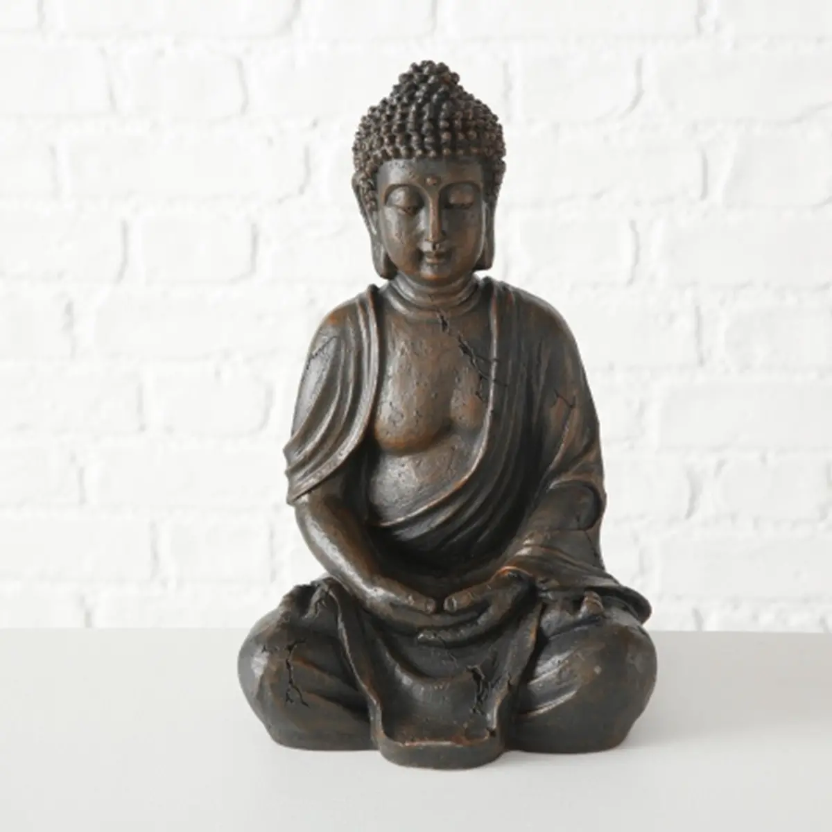 Boltze Home Tuinbeeld Boeddha H30cm Polyresin Bruin 1