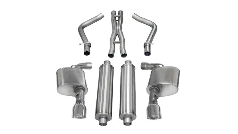 Corsa 2012-2013 Dodge Charger Srt-8 6.4L V8 Polished Sport Cat-Back Exhaust 1