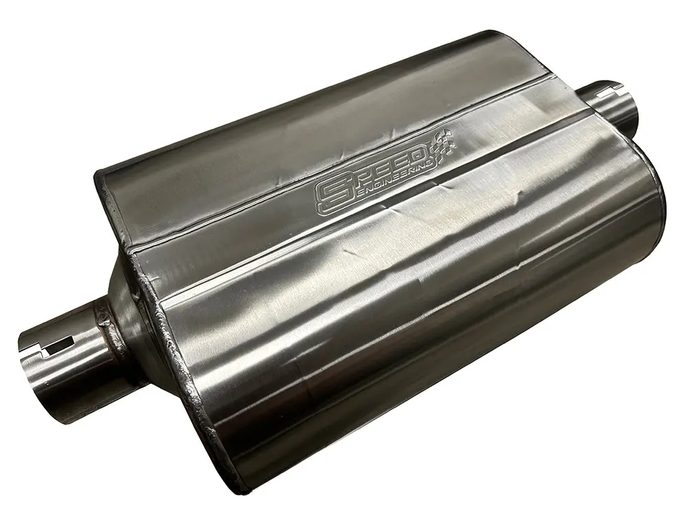 Speed Engineering 2.5" Inlet/Outlet "Chambered Series" Muffler | (Center Inlet, Center Outlet) 1