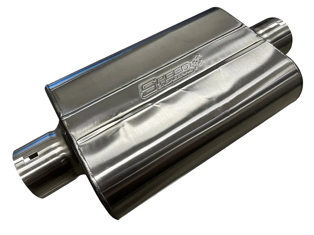 Speed Engineering 3" Inlet/Outlet "Chambered Series" Muffler | (Center Inlet, Center Outlet) 1