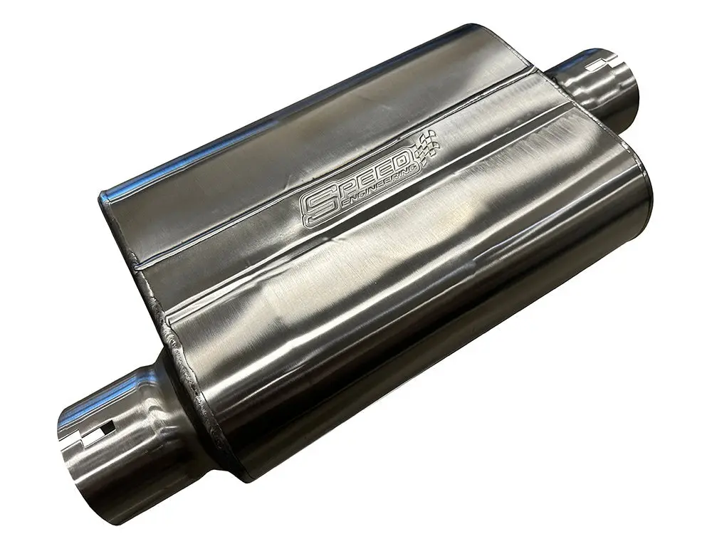 Speed Engineering 3" Inlet/Outlet "Chambered Series" Muffler | (Offset Inlet, Center Outlet) 1