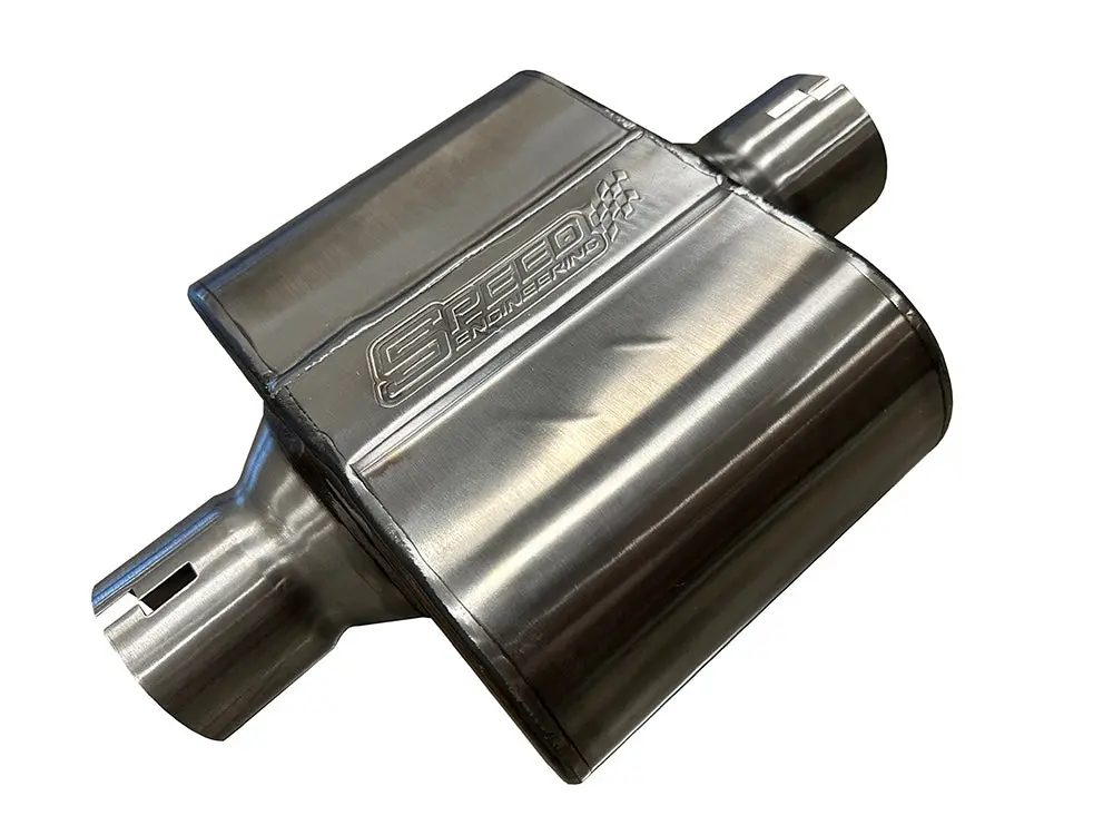 Speed Engineering 2.5" Inlet/Outlet "Race Series" Muffler | (Center Inlet, Center Outlet) 1