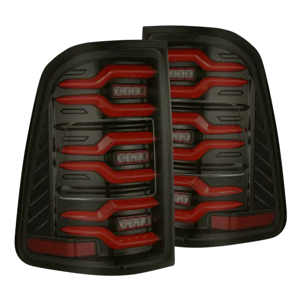 Alpharex 25 Ram 1500 Luxx-Series Led Tail Lights Black Red 1