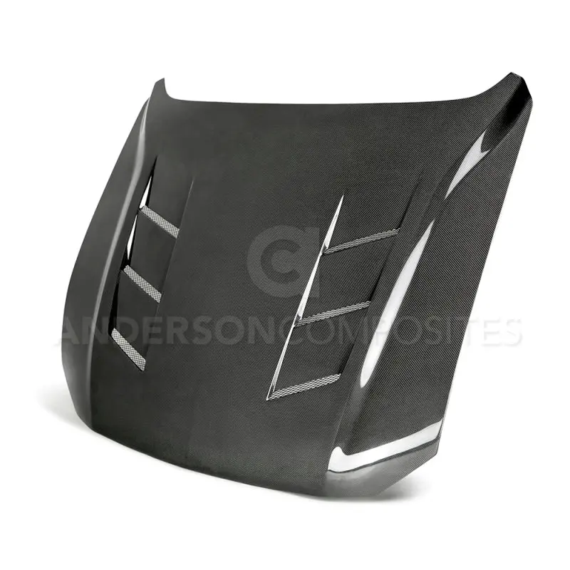 Anderson Composites 2018 Ford Mustang Gt Type-Sa Style Heat Extractor Double Sided Carbon Fiber Hood 1