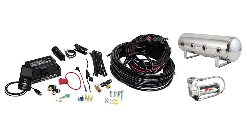 Air Lift Performance 3P (1/4 Air Line 2.5 Gal Polished Aluminum Tank Viair 444C Comp) 1