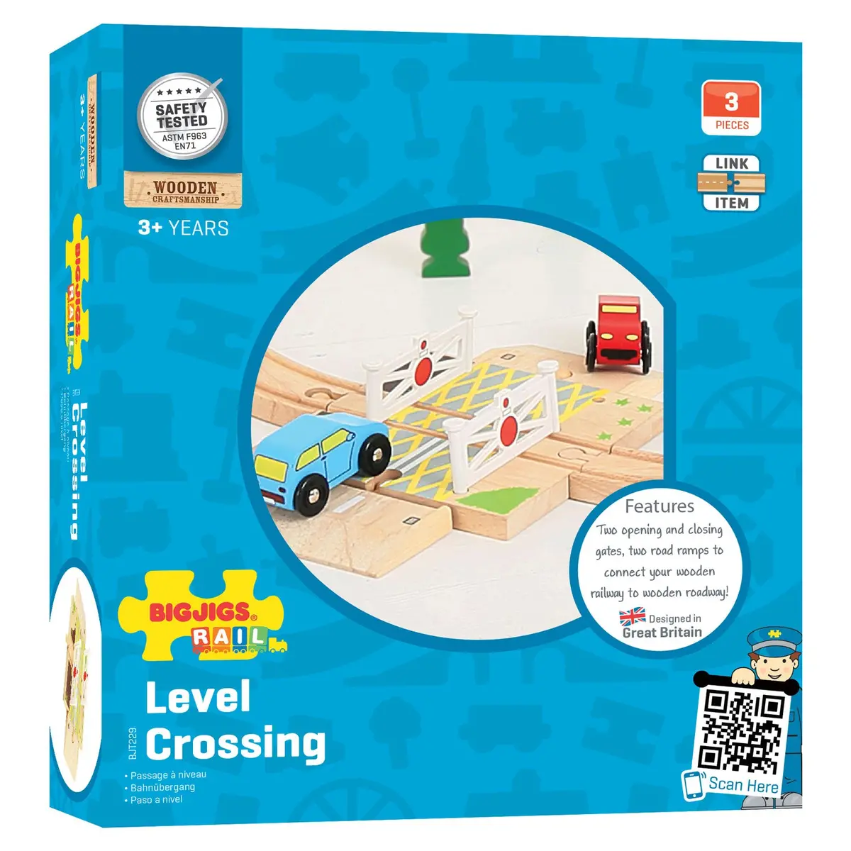 Bigjigs Houten Rails - Spoorwegovergang 2