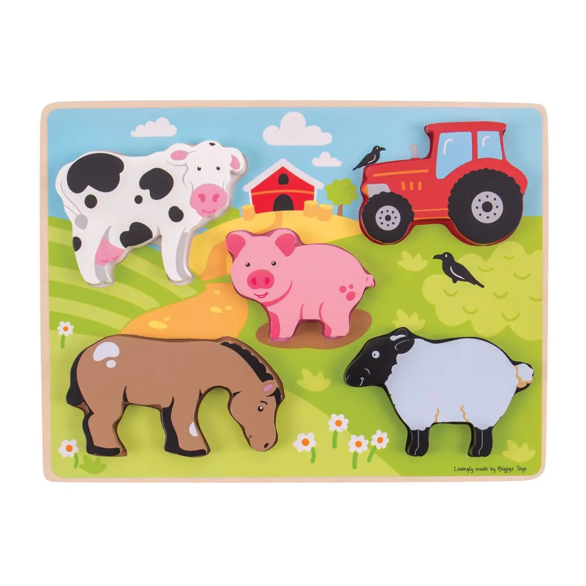 Bigjigs Houten Puzzel Boerderij, 5Dlg. 1