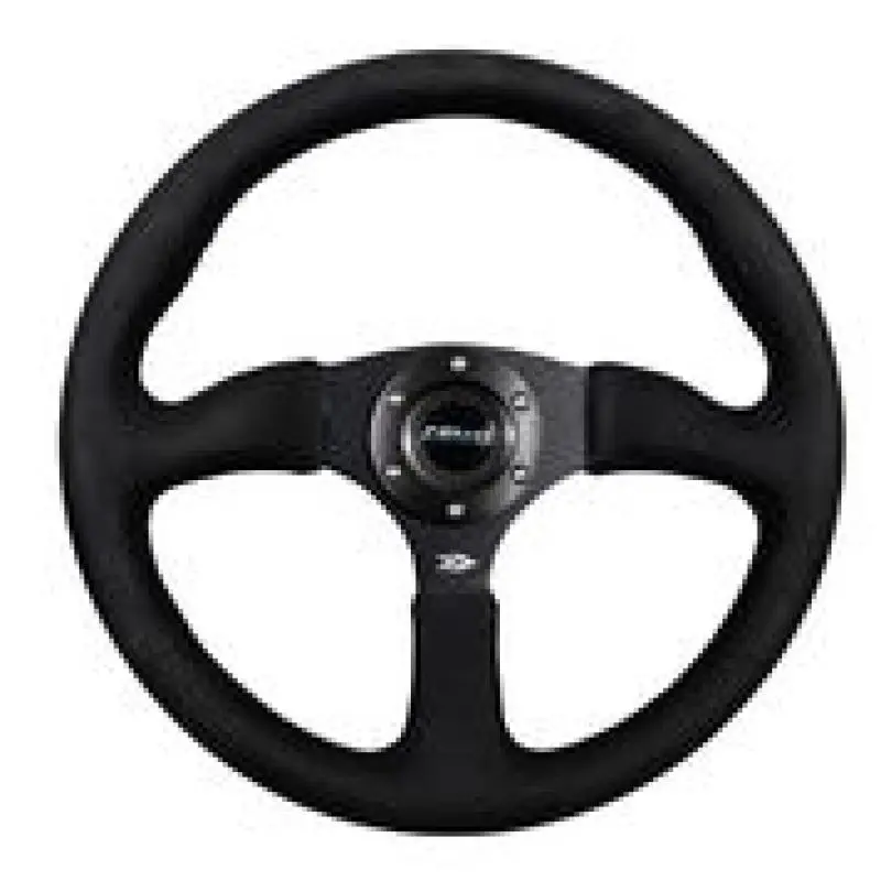 Nrg Reinforced Steering Wheel (350Mm / 2.5In. Deep)Blk Alcantara Comfort Grip W/4Mm Matte Blk Spokes 1