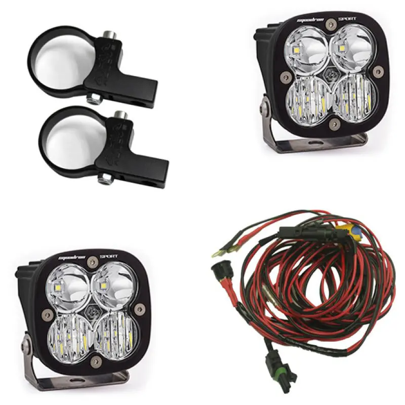 Baja Designs Squadron Sport Polaris Led Light Pods W/ 1.75In Harness/Horizontal Mounts Kit 1