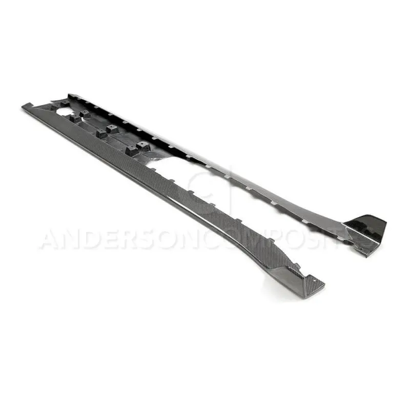 Anderson Composites 2020 Ford Mustang Shelby Gt500 Carbon Fiber Rocker Panel Splitters 1