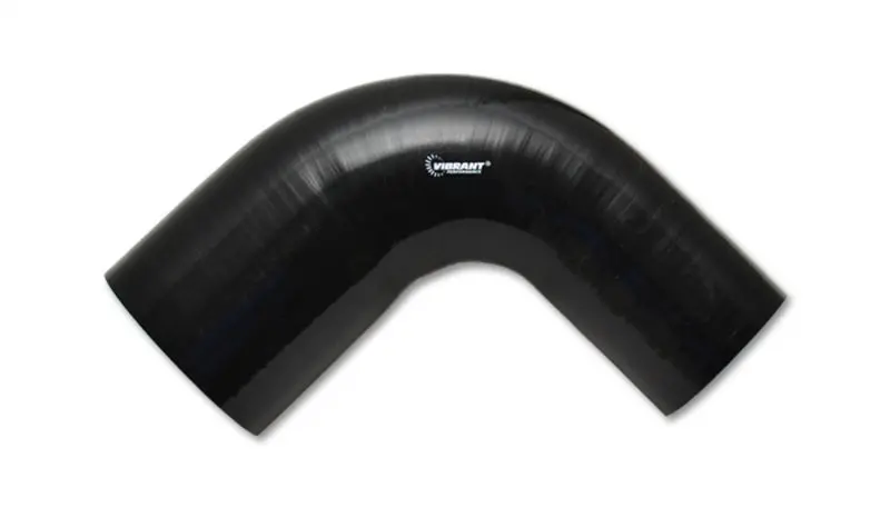 Vibrant 4 Ply Reinforced Silicone 90 Degree Transition Elbow - 2.5In I.D. X 2.75In I.D. (Black) 1