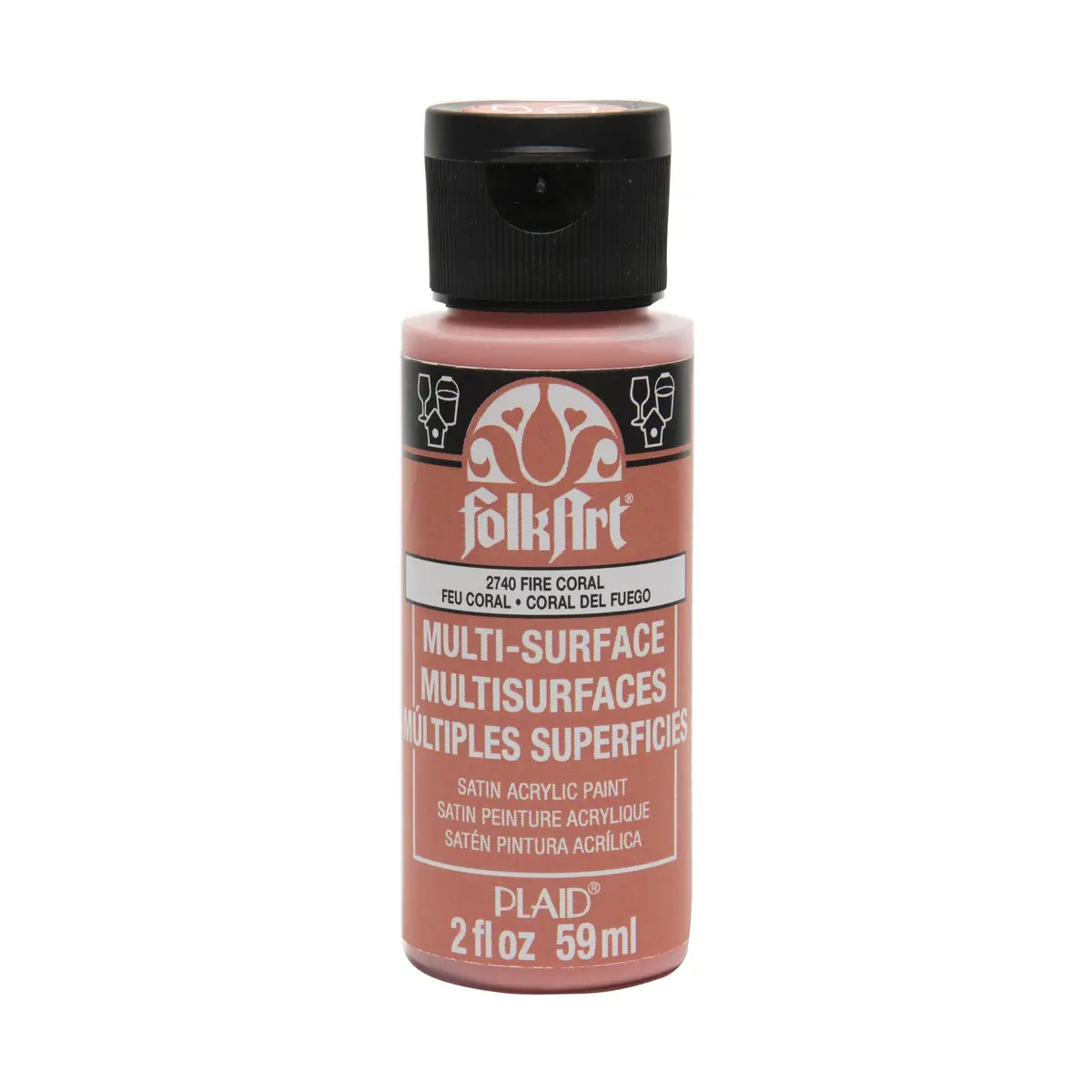 Folkart • Multi-Surface Fire Coral 59Ml 1