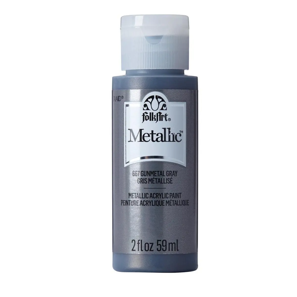 Folkart • Metallic Acrylic Paint Gunmetal Gray 59Ml 1