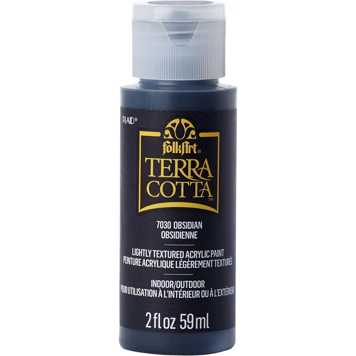 Folkart • Terra Cotta Textured Acrylic Paint 59Ml Obsidian 1