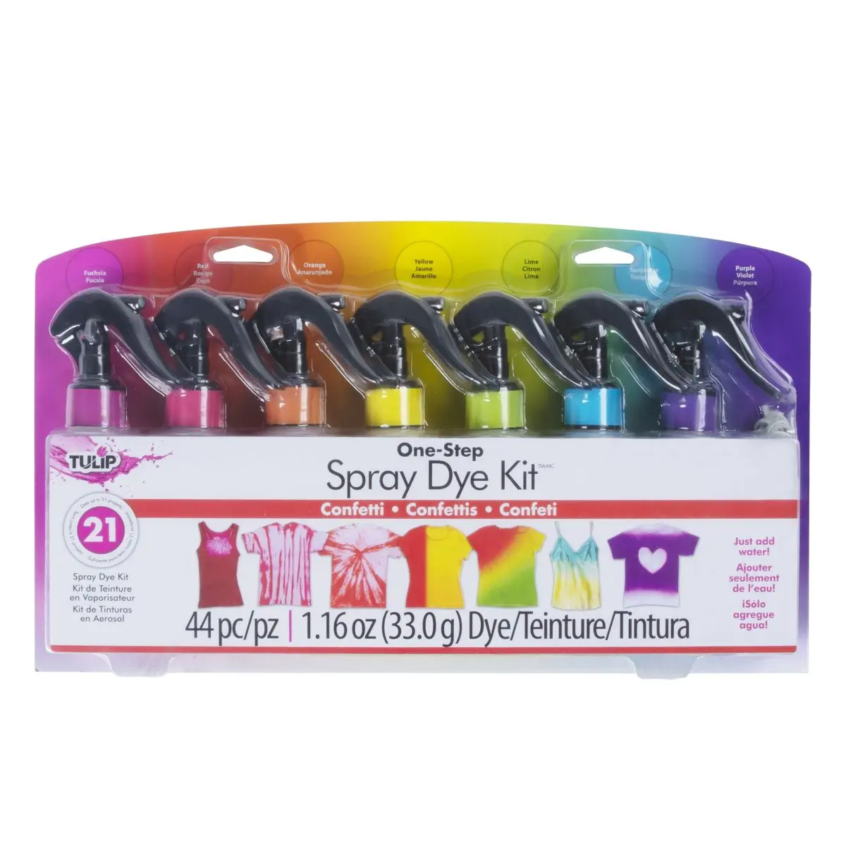 Tulip One-Step Tie Dye Tulip • Spray-Dye Kit 7 Kleuren Confetti 1