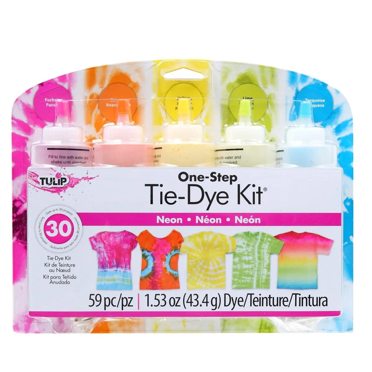 Tulip One-Step Tie Dye Tulip • Tie-Dye Kit 5 Kleuren Neon 1