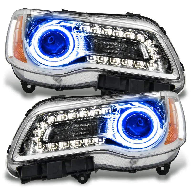 Oracle 11-14 Chrysler 300C Non Hid Led Halo Headlights Chrome Housing - Blue 1