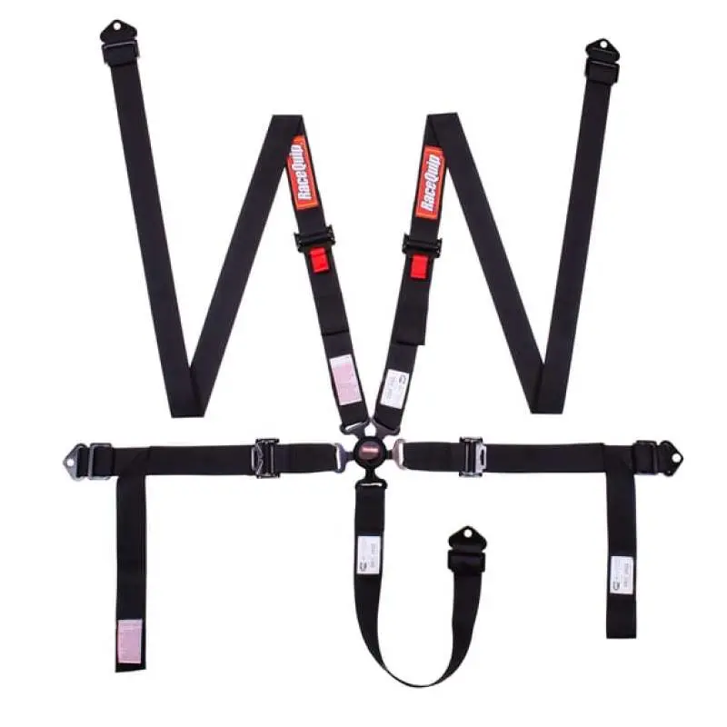 Racequip Camlock 5 Point 2In Auto Racing Harness Set / Pull-Down Lap / Sfi 16.1 Seat Belt Set- Black 1