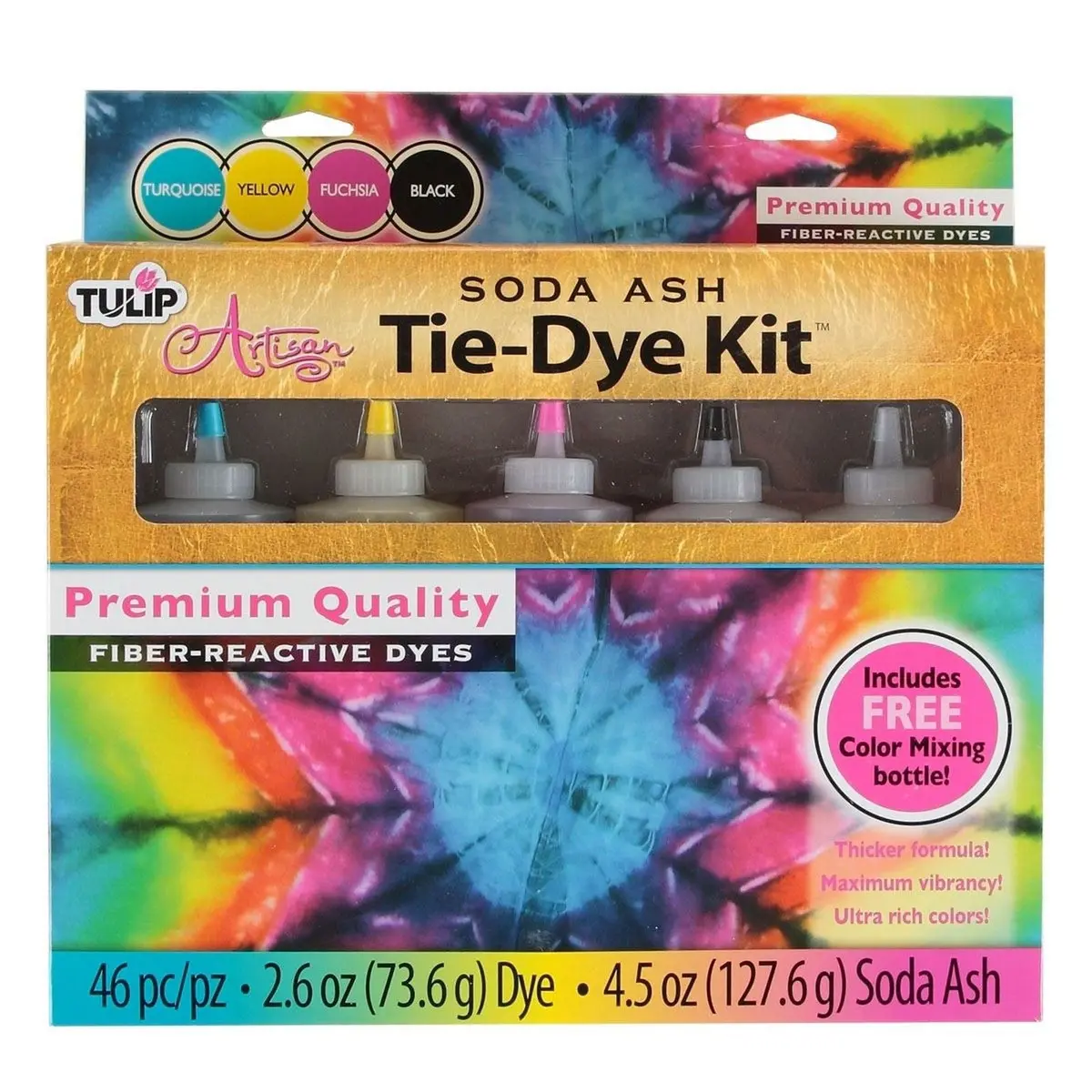 Tulip One-Step Tie Dye Tulip • Tie-Dye Kit Met Natriumcarbonaat 4 Kleuren 1