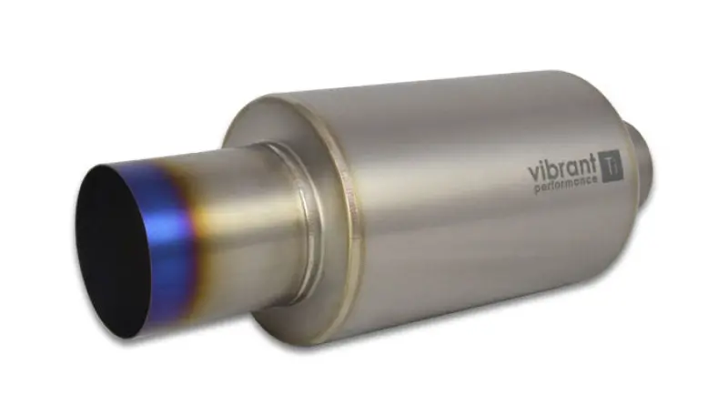 Vibrant Titanium Muffler W/Straight Cut Burnt Tip 3.5In Inlet / 3.5In Outlet 1
