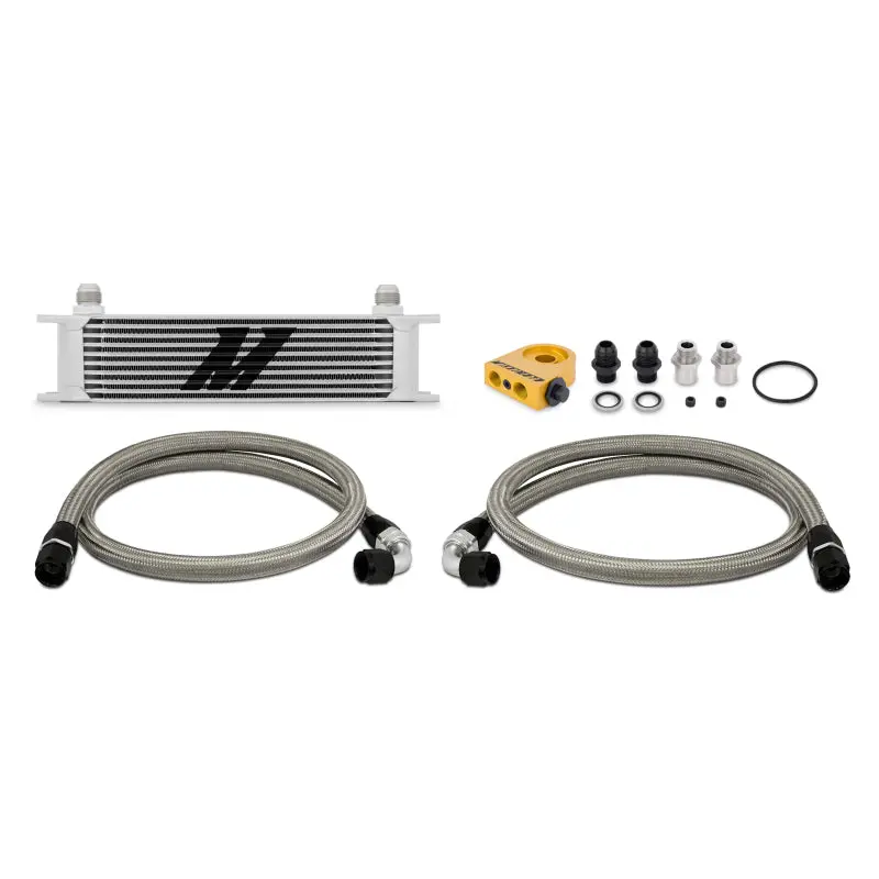 Mishimoto Universal Thermostatic 10 Row Oil Cooler Kit - Silver 1