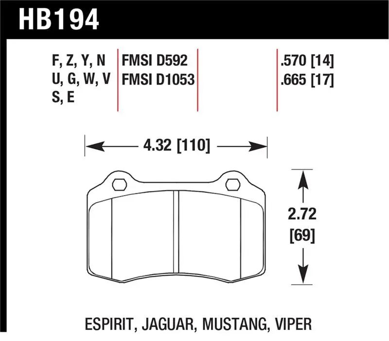 Hawk 2010 Camaro Ss Blue 9012 Race Rear Brake Pads 1
