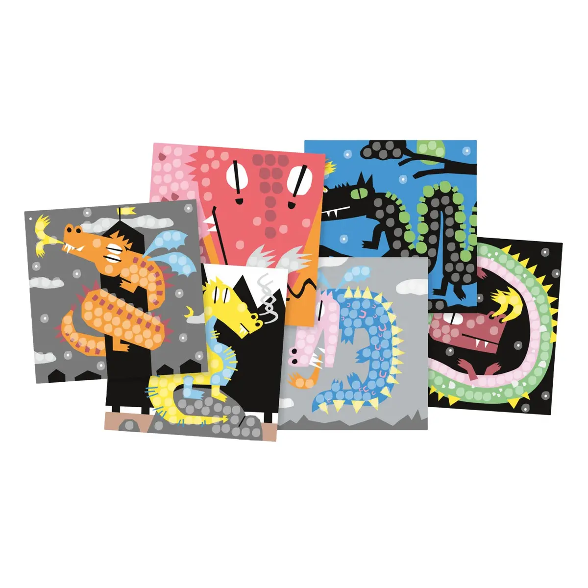 Playmais Mosaic Kaarten Versieren Draak 1