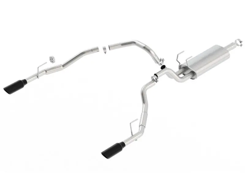 Borla 09-17 Dodge Ram 1500 5.7L V8 3In To Dual 2.5In Single Round Rolled Angle-Cut S-Type Exhaust 2