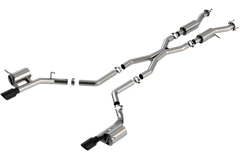 Borla 2021+ Dodge Durango Srt Hellcat 6.2L V8 Awd S-Type Cat-Back Exhaust System - Black Chrome Tips 1