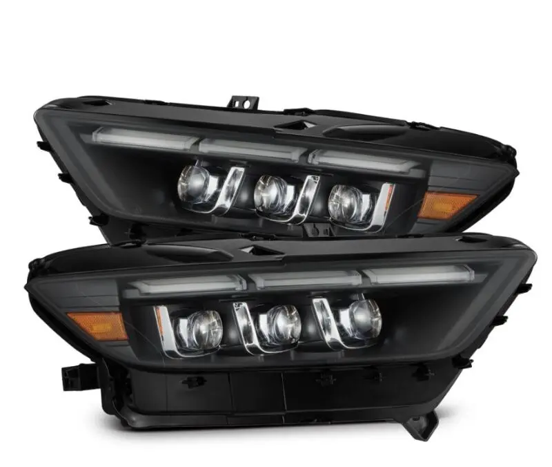 Alpharex 15-17 Ford Mustang Nova Led Proj Headlights Black W/Activ Light/Seq Signal/Switch Drl 1