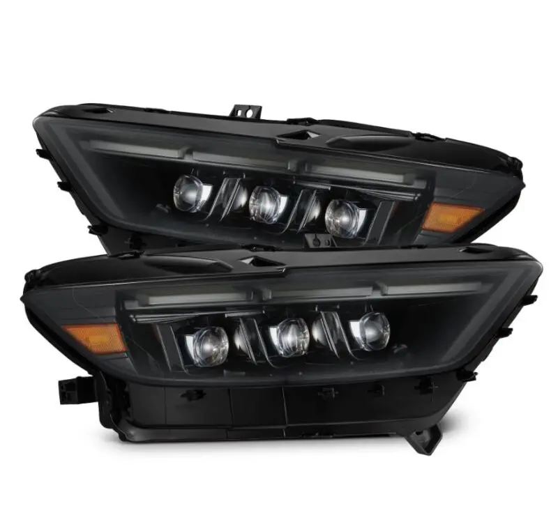 Alpharex 15-17 Ford Mustang Nova Led Proj Headlights Alpha Black W/Activ Light/Seq Signal/Switch Drl 1