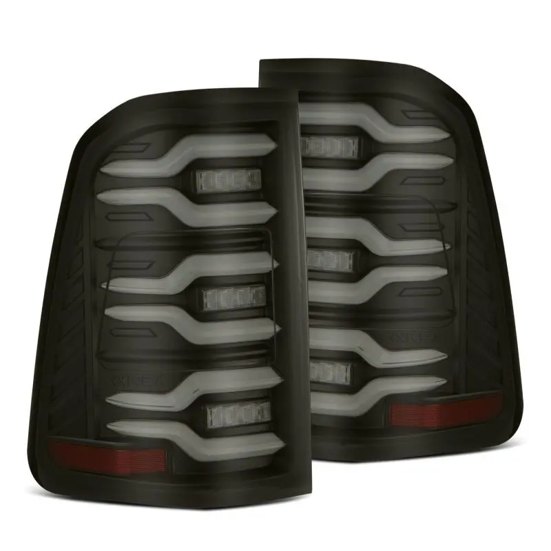 Alpharex 19-21 Dodge Ram 1500 Luxx-Series Led Tail Lights Black W/Activ Light/Seq Signal 1