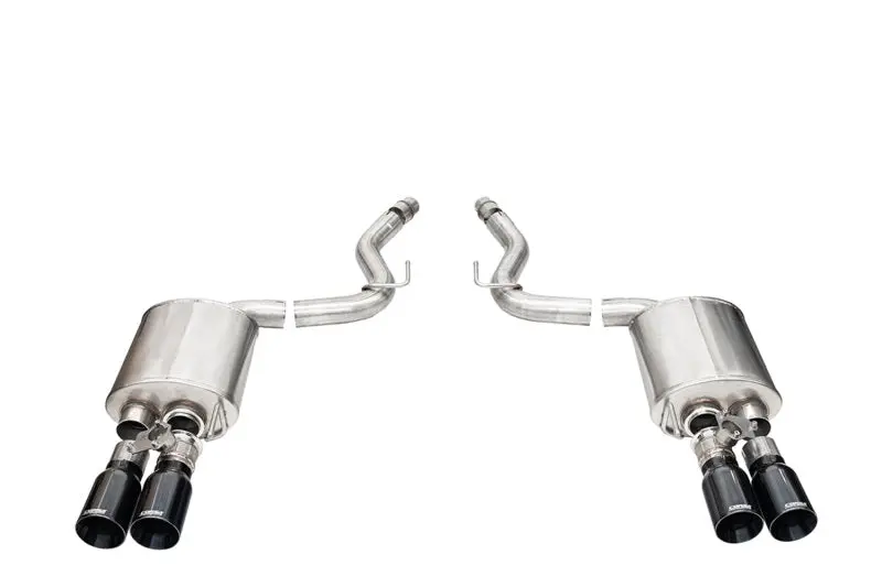 Corsa 2024-2025 Ford Mustang V8 5.0L 3In Axle-Back Exhaust System W/ Twin 4In Black Straight Tips 1