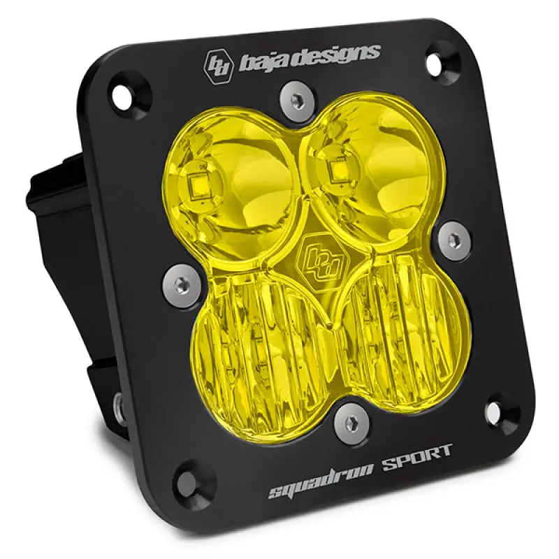 Baja Designs Squadron Sport Driving/Combo Pattern Flush Mount Black Led Light Pod - Amber 1