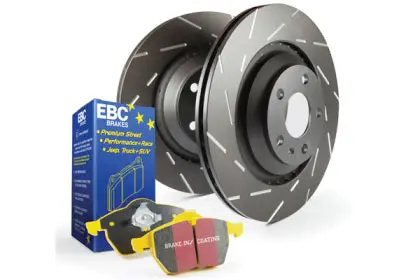 Ebc 2005-2023 Chrysler 300C / Dodge Charger & Challenger 5.7 Usr Slotted Front Rotors W/ Yellowstuff Pads 1
