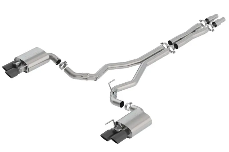 Borla 2018 Ford Mustang Gt 5.0L At/Mt 3In Atak Catback Exhaust Black Chrome Tips W/ Valves 2