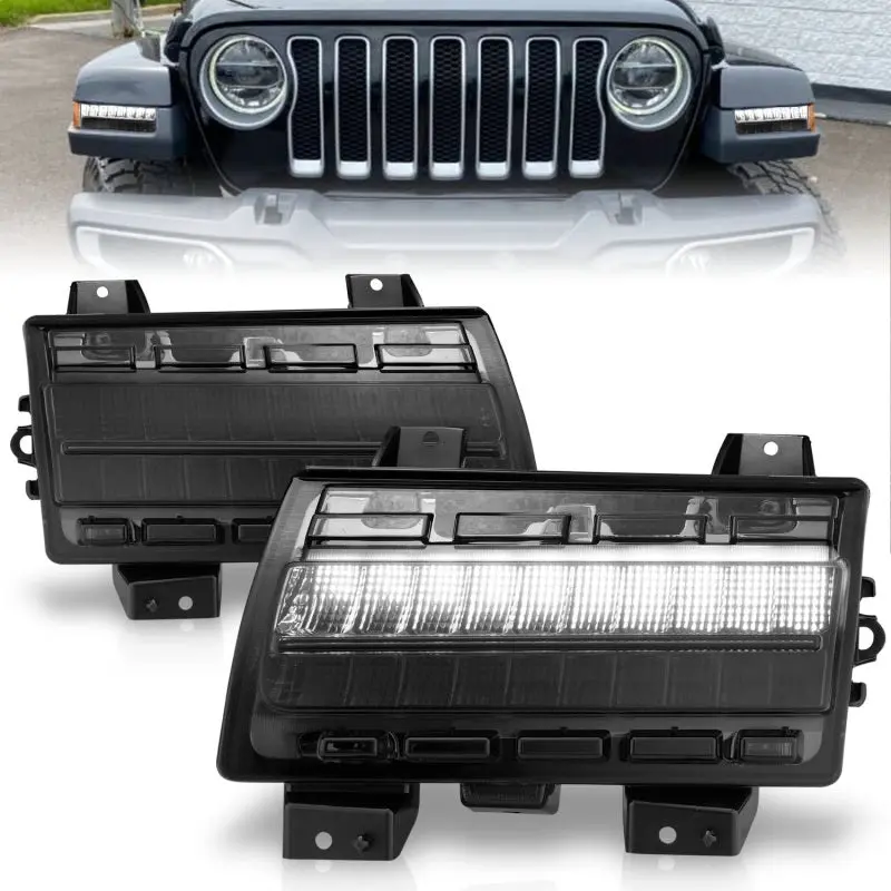 Anzo Wrangler 18-21/Gladiator 20+ Led Side Marker Lights Smoke W Sequential Signal 1