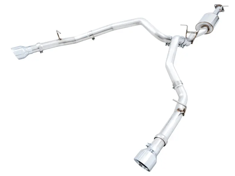 Awe Tuning 19-21 Ram 1500 5.7L (W/Cutouts) 0Fg Dual Rear Exit Cat-Back Exhaust - Chrome Silver Tips 1