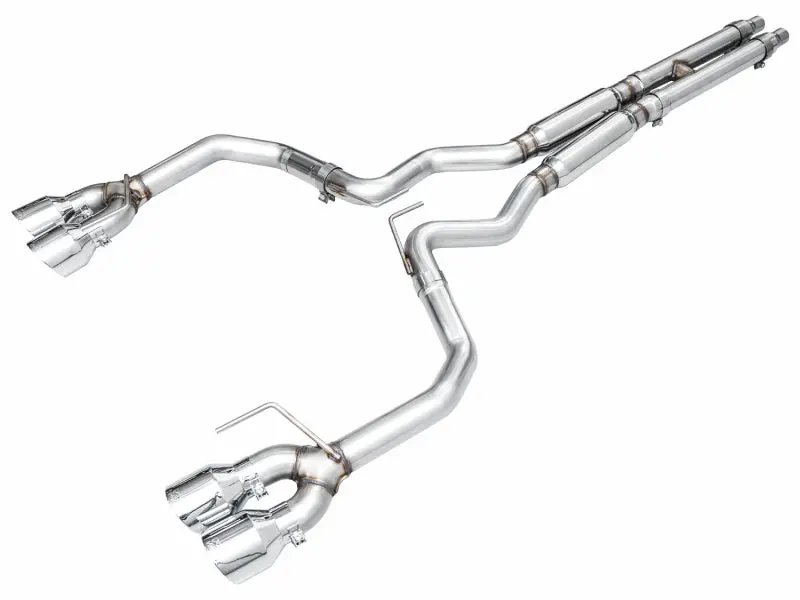 Awe 2024 Ford Mustang Dark Horse S650 Rwd Track Edition Catback Exhaust W/ Quad Chrome Silver Tips 1