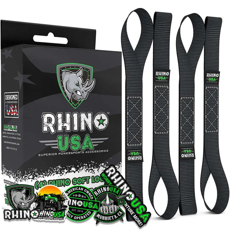 Rhino Usa Soft Loops Motorcycle Tie-Down Set 4-Pack Black 1