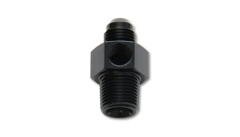 Vibrant -6An Male To 3/8In Npt Male Union Adapter Fitting W/ 1/8In Npt Port 2