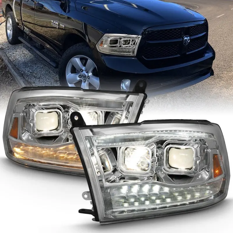Anzo 2009-2018 Dodge Ram 1500 Projector H.L. Switchback Black Amber 1