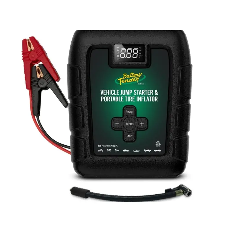Battery Tender 800A Jump Starter 7200Mah Power Pack & 140 Psi Tire Inflator 1