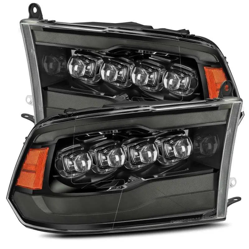 Alpharex 09-18 Dodge Ram 1500Hd Nova Led Projector Headlights Plank Style Design Alpha Black W/Drl 1