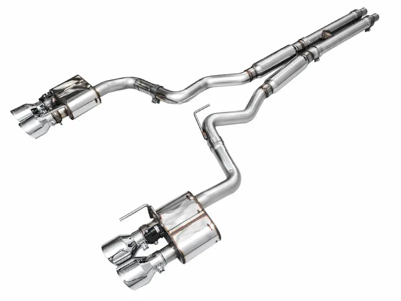 Awe 2024 Ford Mustang Gt Fastback S650 Rwd Switchpath Catback Exhaust W/ Quad Chrome Silver Tips 1