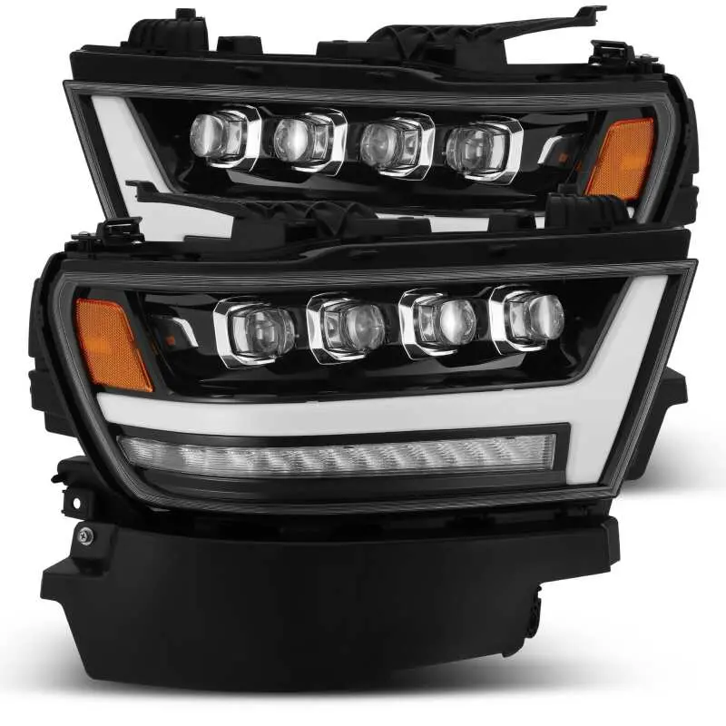 Alpharex 19-20 Ram 1500Hd Nova Led Proj Headlights Plank Style Gloss Blk W/Activ Lght/Seq Signal/Drl 2