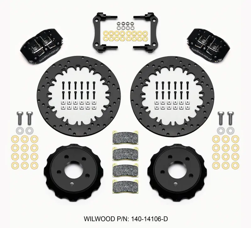 Wilwood Dynapro Radial Rear Drag Kit 12.90In Drilled 15-23 Mustang 1