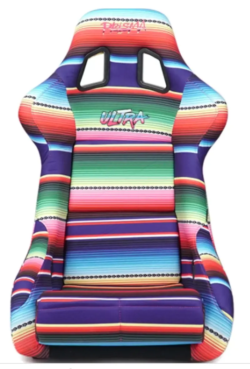 Nrg Frp Bucket Seat Prisma Serepi Edition W/ Red Pearlized Back Mexi-Cali Blanket Print - Large 2