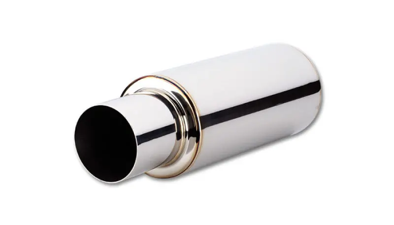 Vibrant Tpv Round Muffler (23In Long) With 4In Round Tip Straight Cut - 4In Inlet I.D. 1