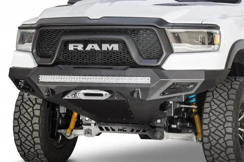 Addictive Desert Designs 2019-2021 Ram Rebel 1500 Stealth Fighter Front Bumper W/Winch&Parking Sensor Mounts 1